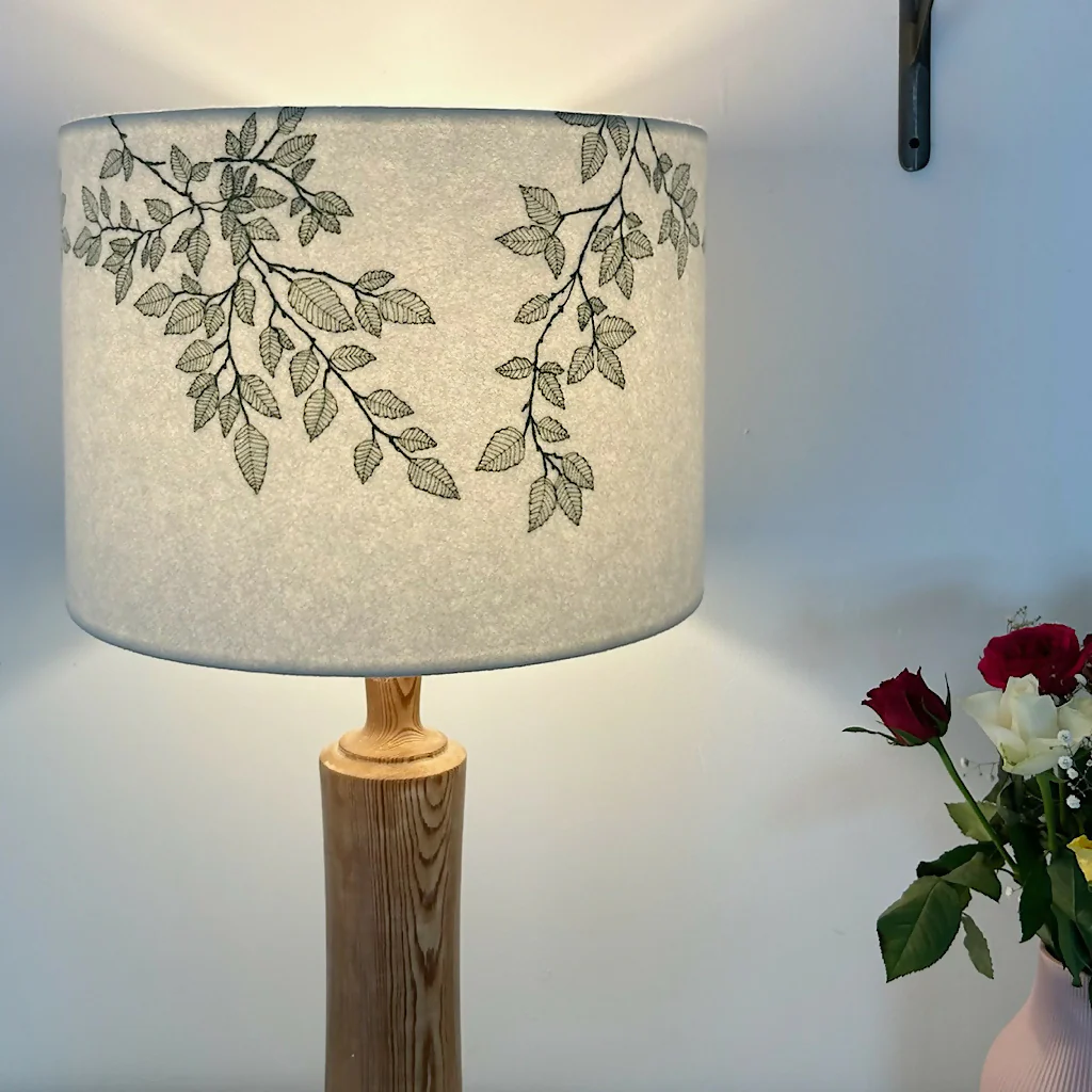 Embroidered Beech Leaves Lampshade - Image 4