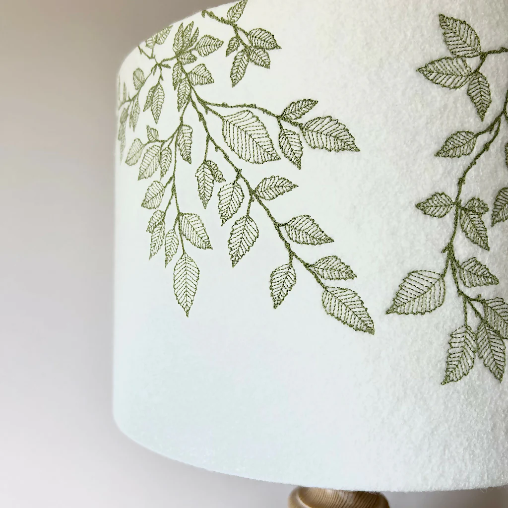 Embroidered Beech Leaves Lampshade - Image 5