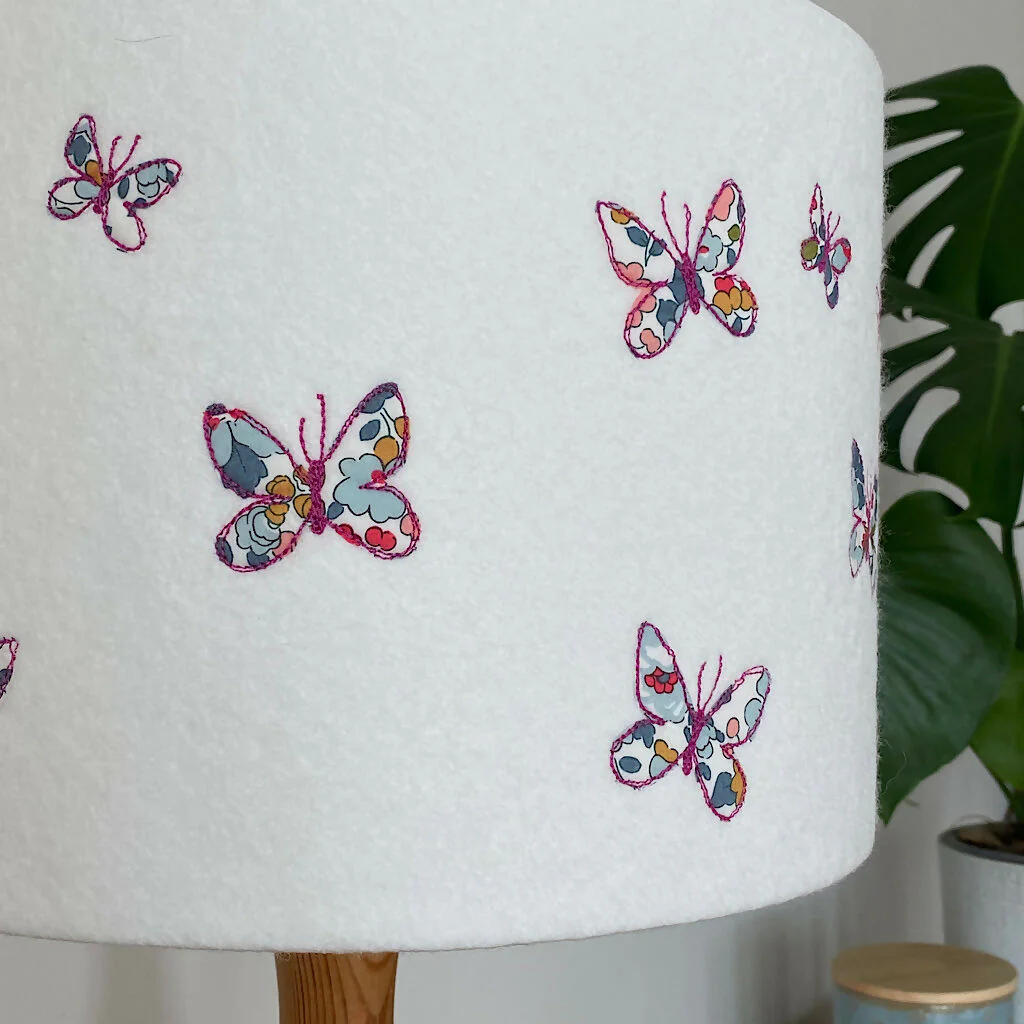 Embroidered Butterfly Liberty Print Lampshade - Image 3