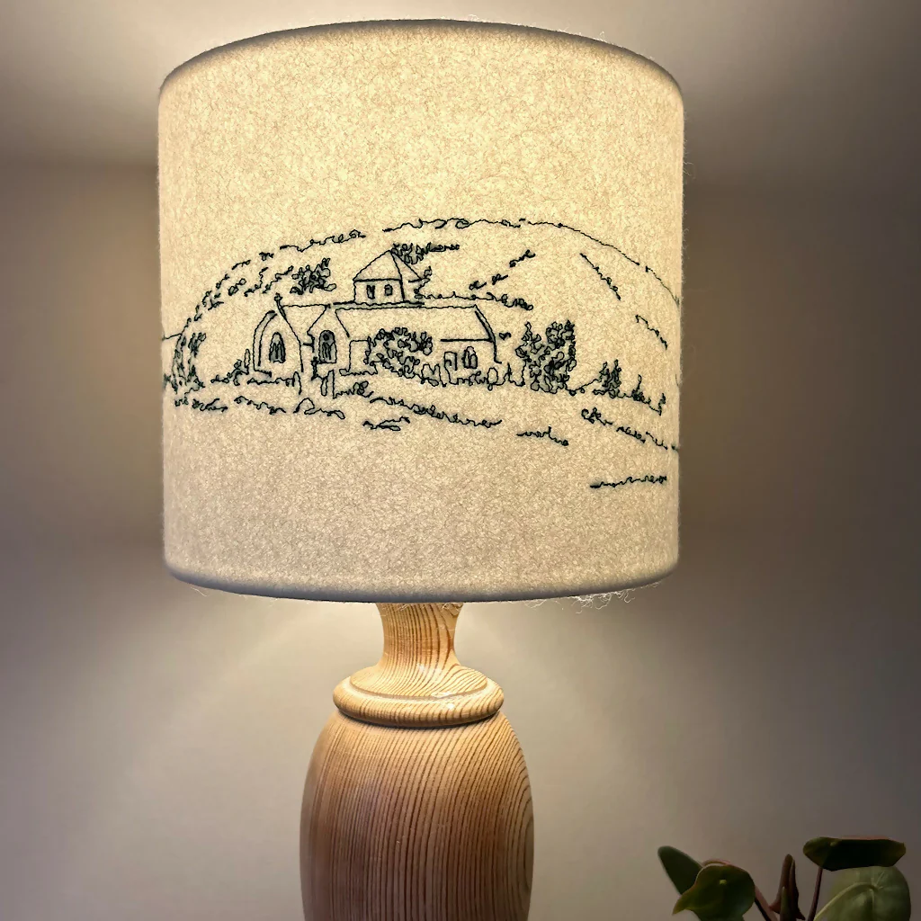 Embroidered Church Cove Lampshade - Image 2
