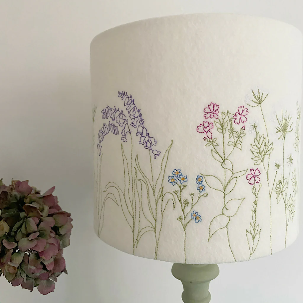 Embroidered Cornish Hedgerow Lampshade - Image 5