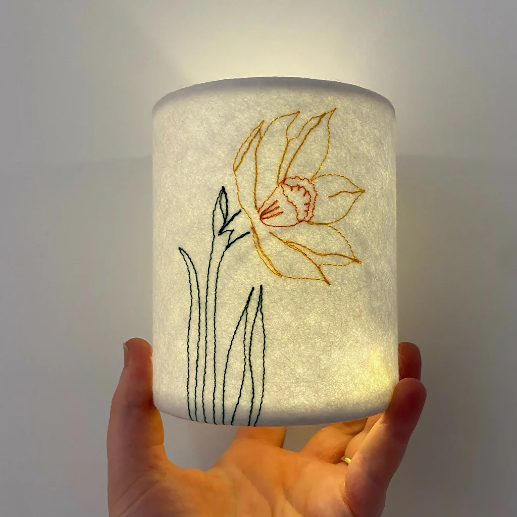 Embroidered Daffodil Lantern