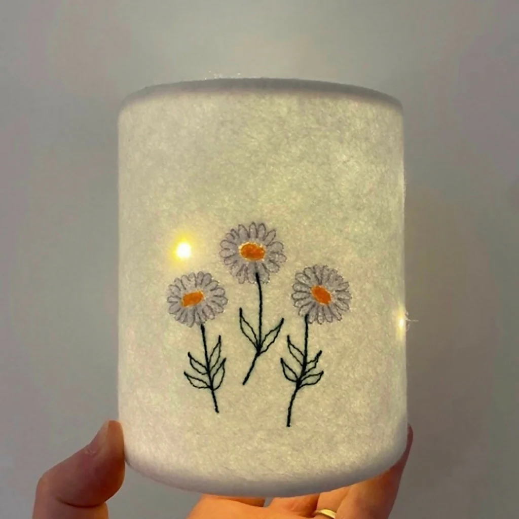 Embroidered Daisy Lantern - Image 2