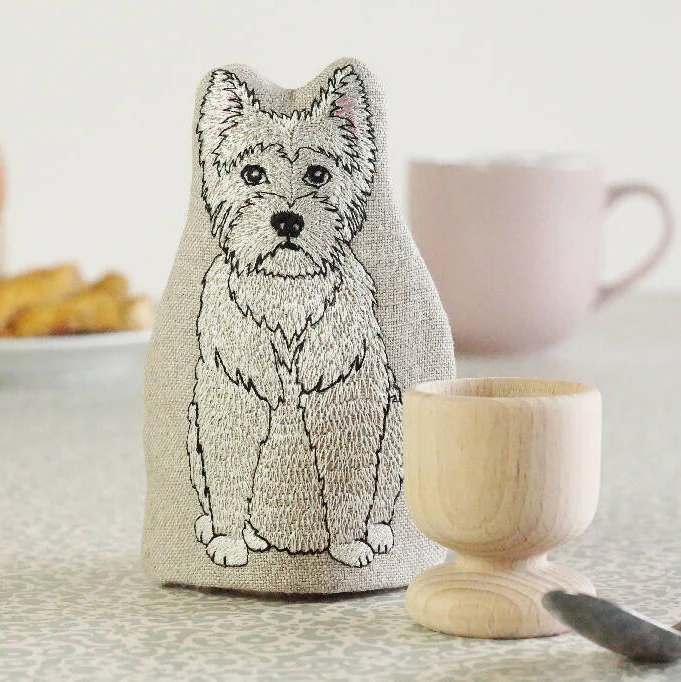 Embroidered Dog Egg Cosy - Twelve Breeds Available - Image 8