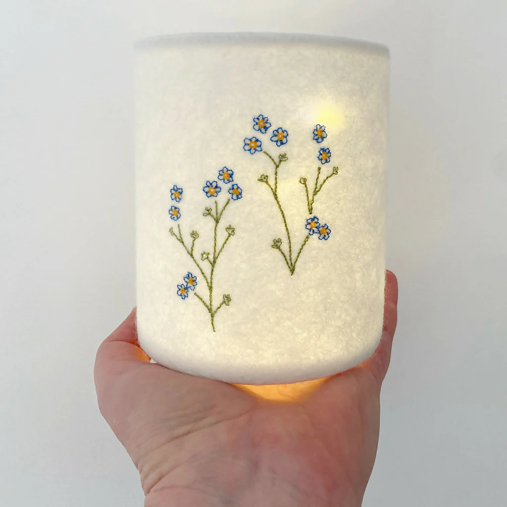 Embroidered Forget-me-not Lantern - Image 3