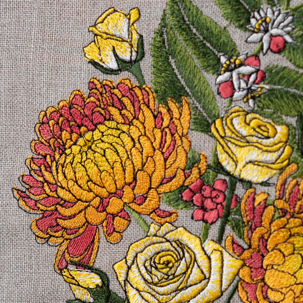 Embroidered Friend Bouquet Artwork - Image 2