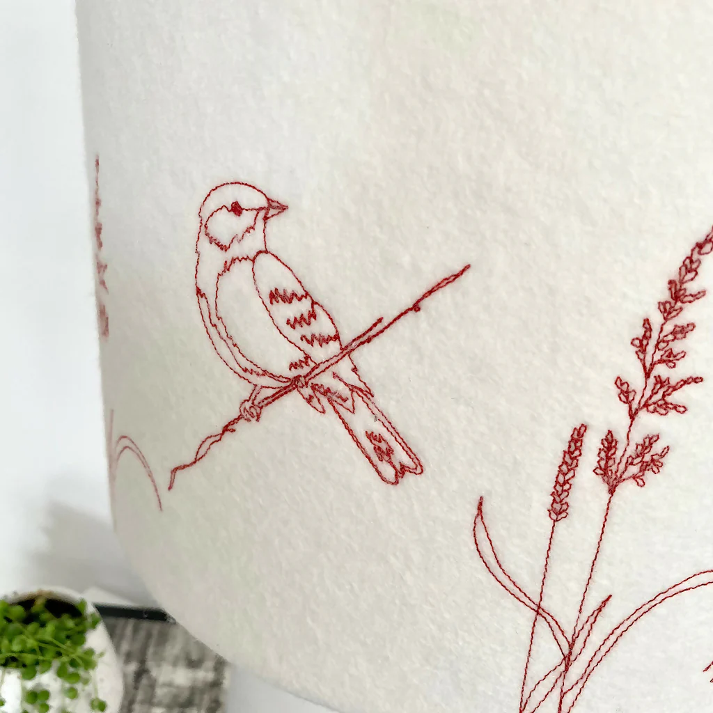 Embroidered Garden Bird Lampshade - Image 5