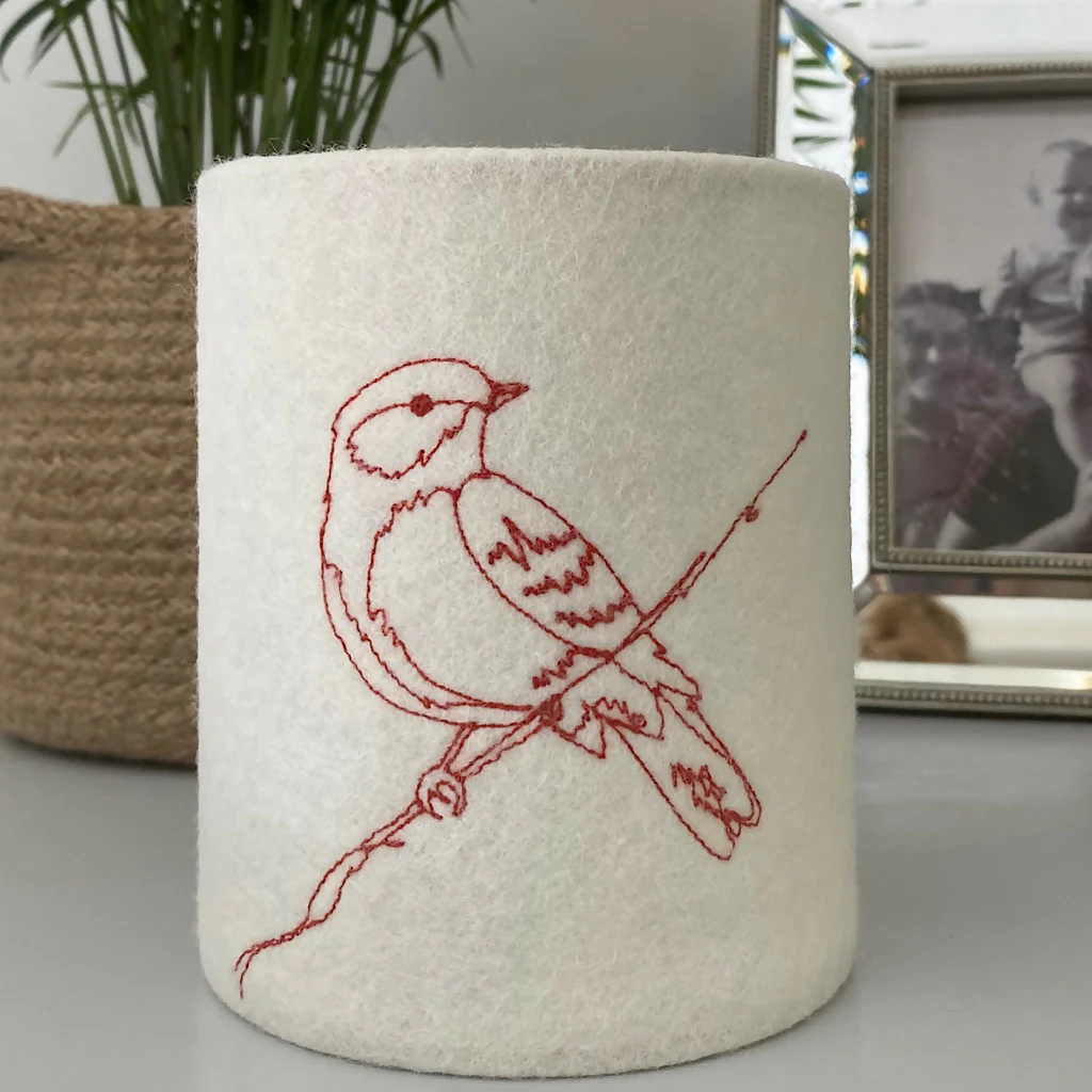 Embroidered Garden Bird Lantern - Image 2
