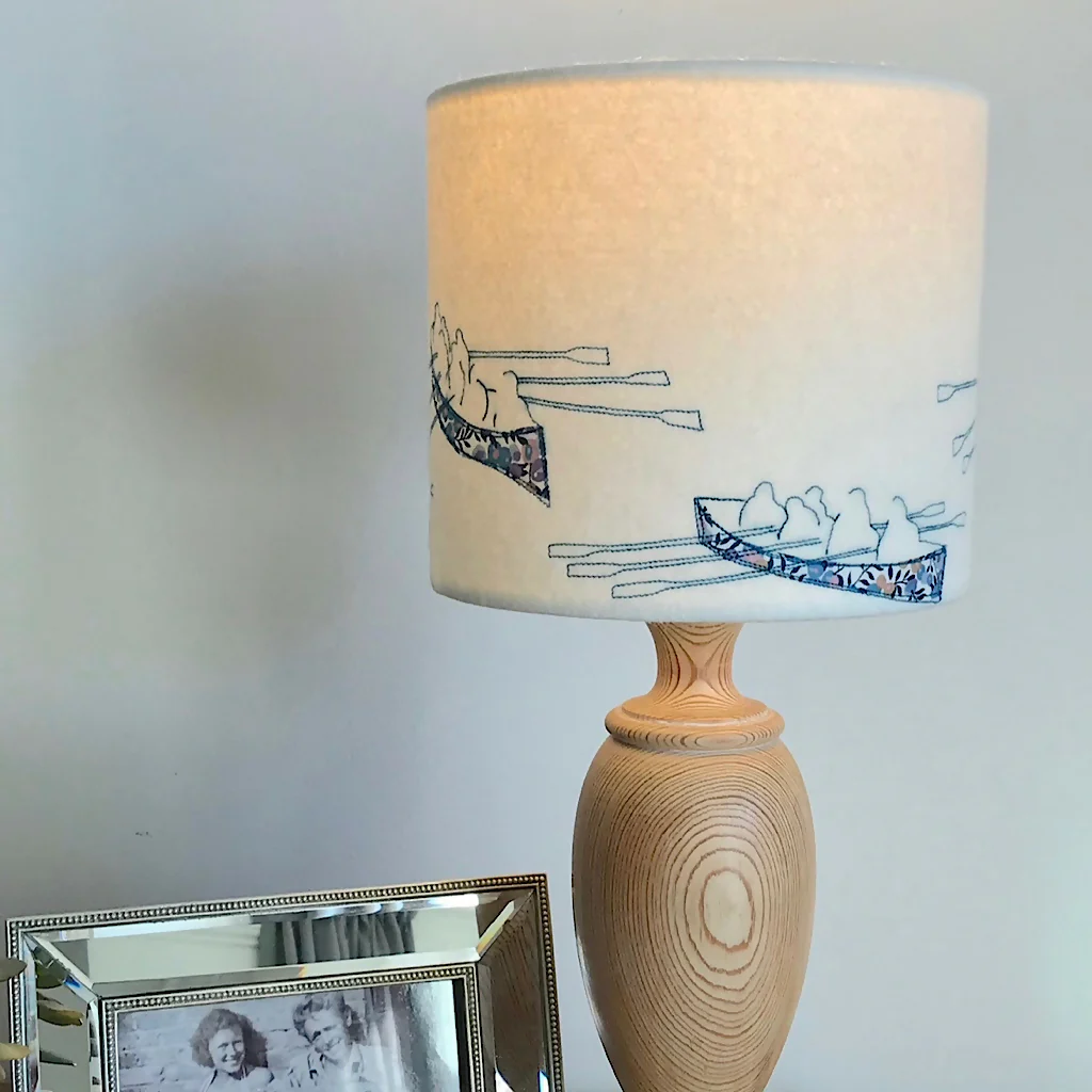Embroidered Gig Boat Liberty Print Lampshade - Image 2