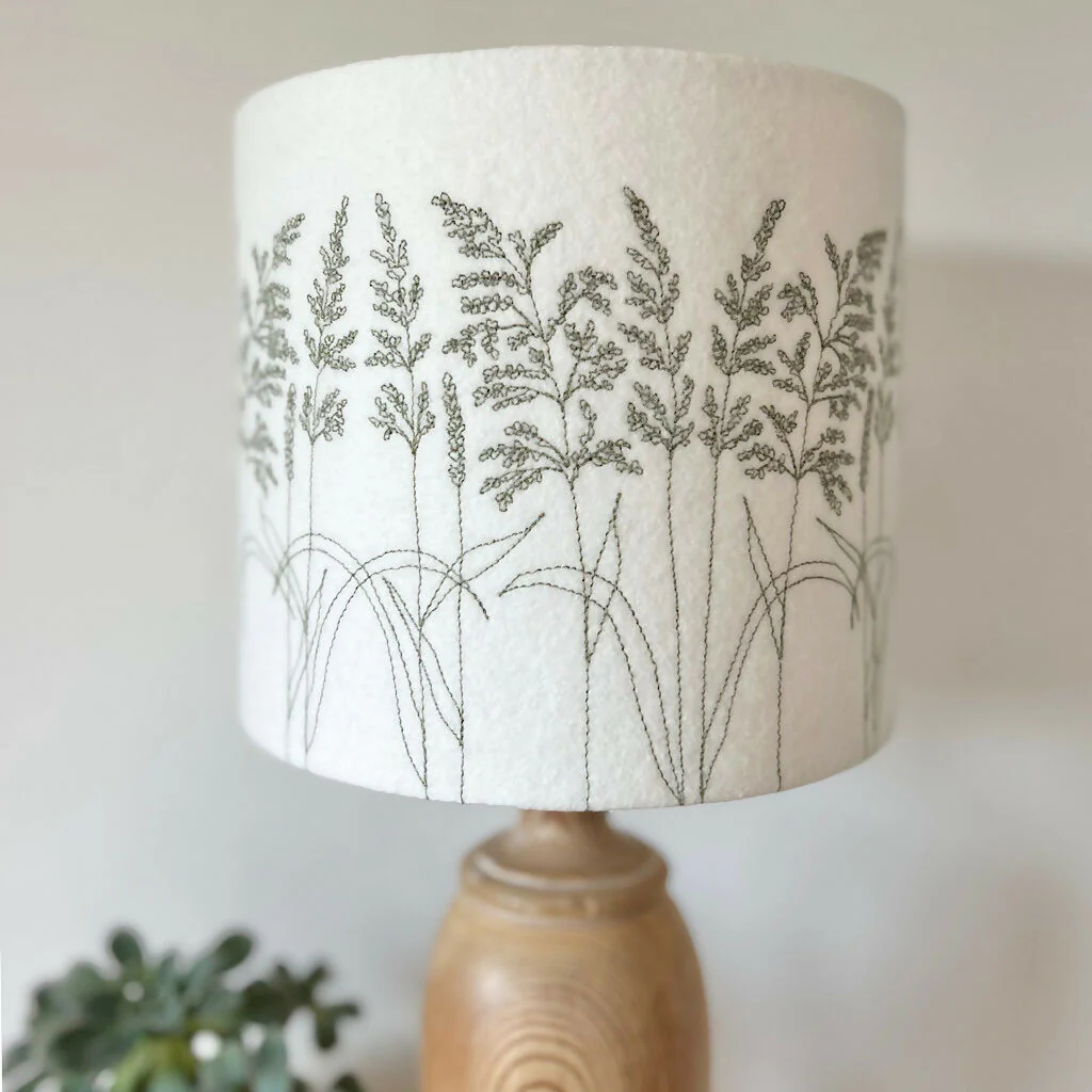 Embroidered Grass Lampshade