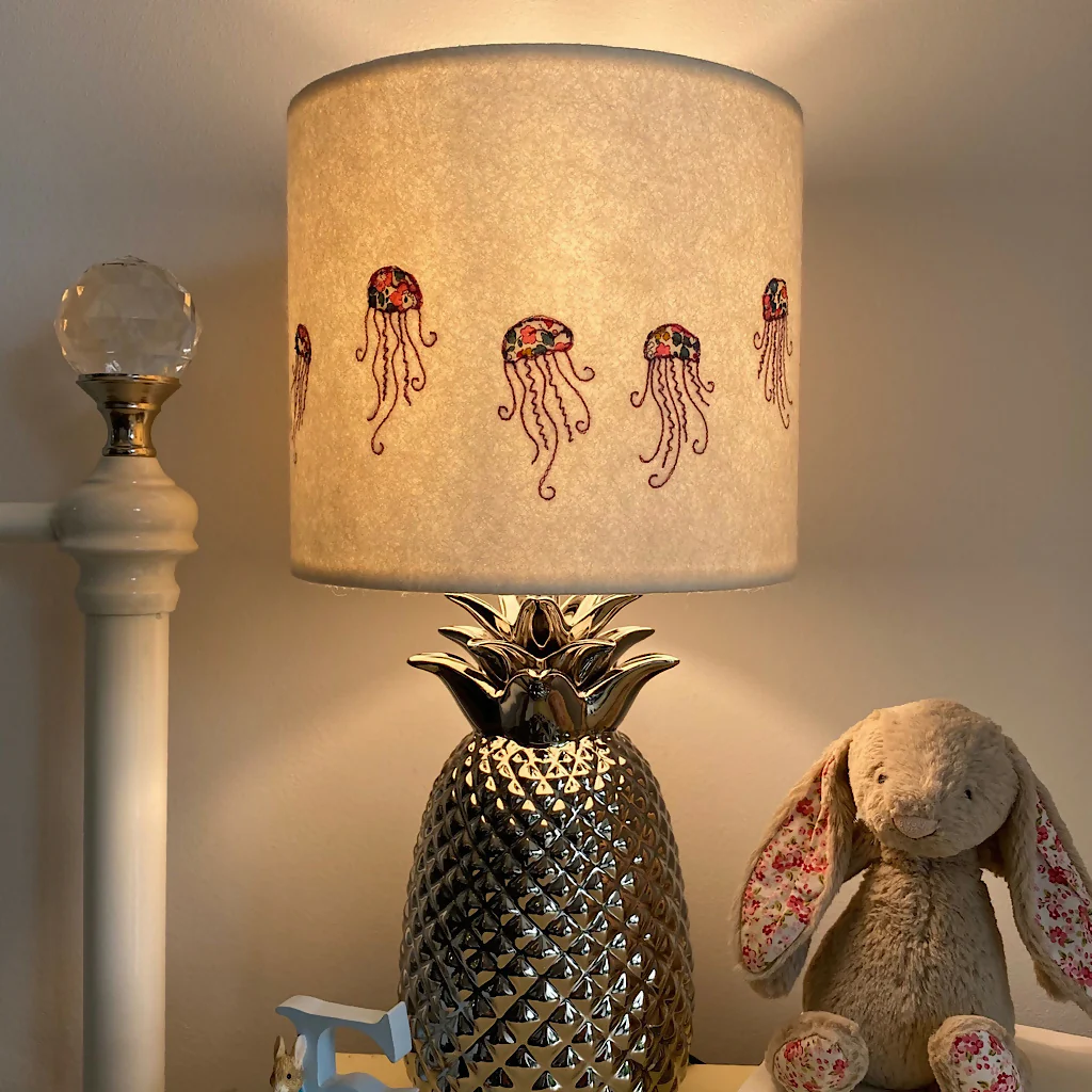 Embroidered Jellyfish Liberty Print Lampshade - Image 2