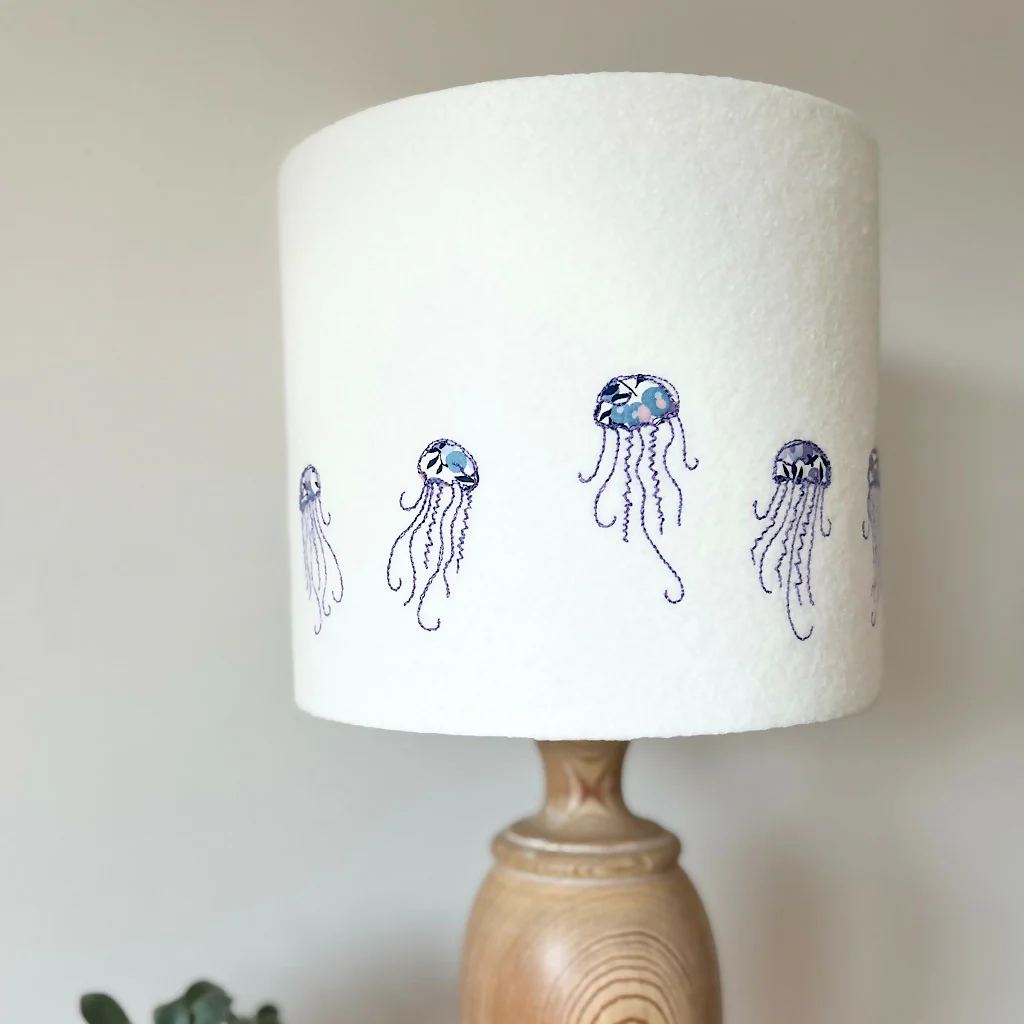 Embroidered Jellyfish Liberty Print Lampshade - Image 4