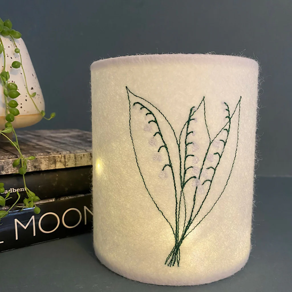 Embroidered Lily of the Valley Lantern - Image 2