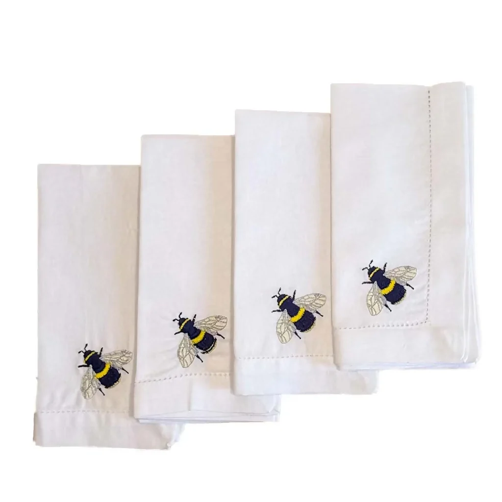 EMBROIDERED LINEN NAPKINS - BEES - Image 2
