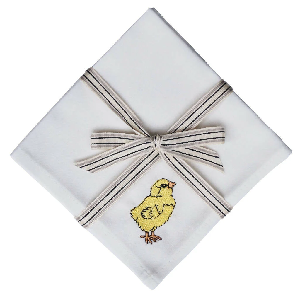 Embroidered Little Chick Cocktail Napkins - Set of Four - Image 5