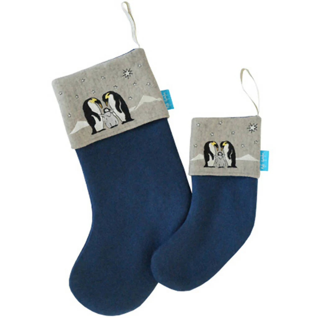 Embroidered Penguin and Chicks Christmas Stocking - Image 5