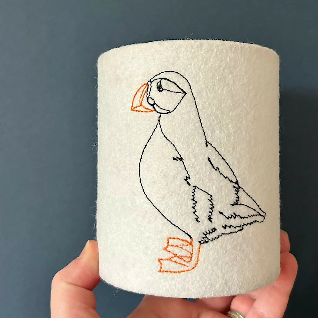 Embroidered Puffin Lantern - Image 2