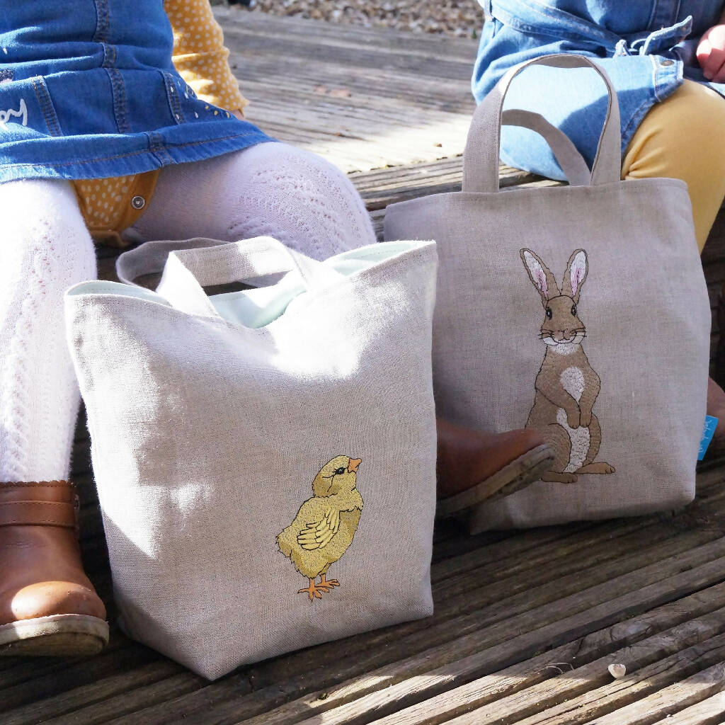 Embroidered Rabbit Easter Egg Hunting Bag - Image 5