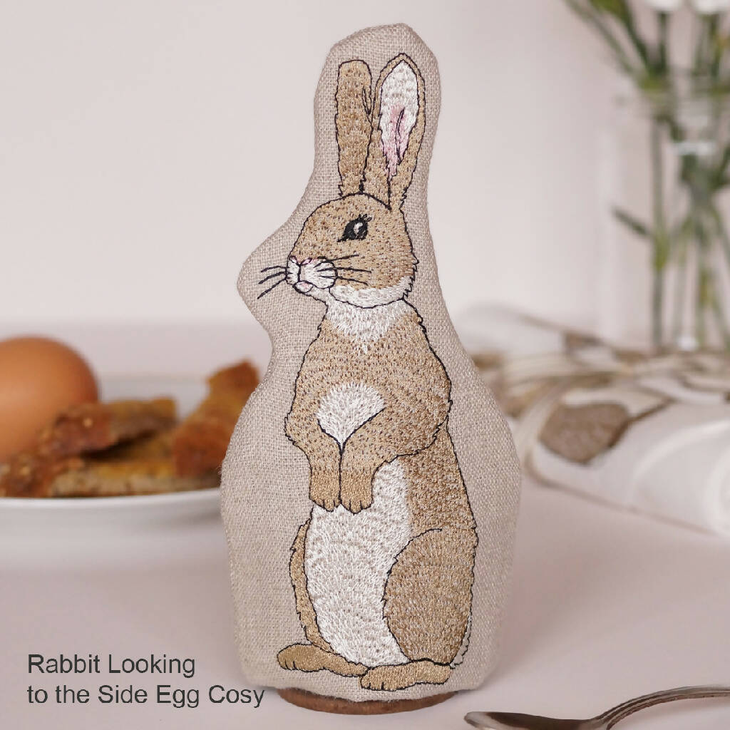 Embroidered Rabbit Egg Cosy - Image 4