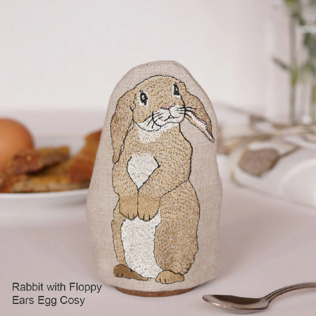 Embroidered Rabbit Egg Cosy - Image 6
