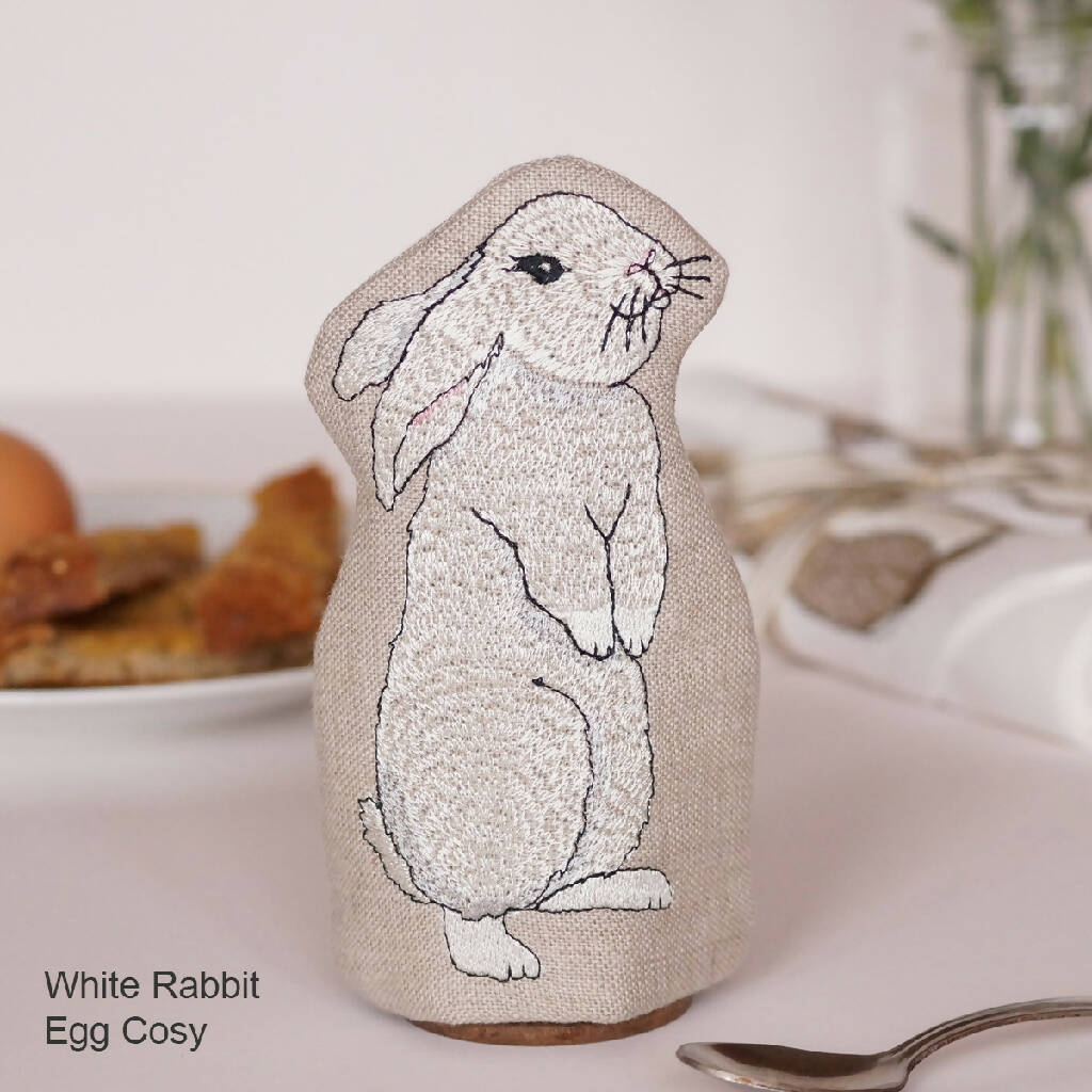 Embroidered Rabbit Egg Cosy - Image 8