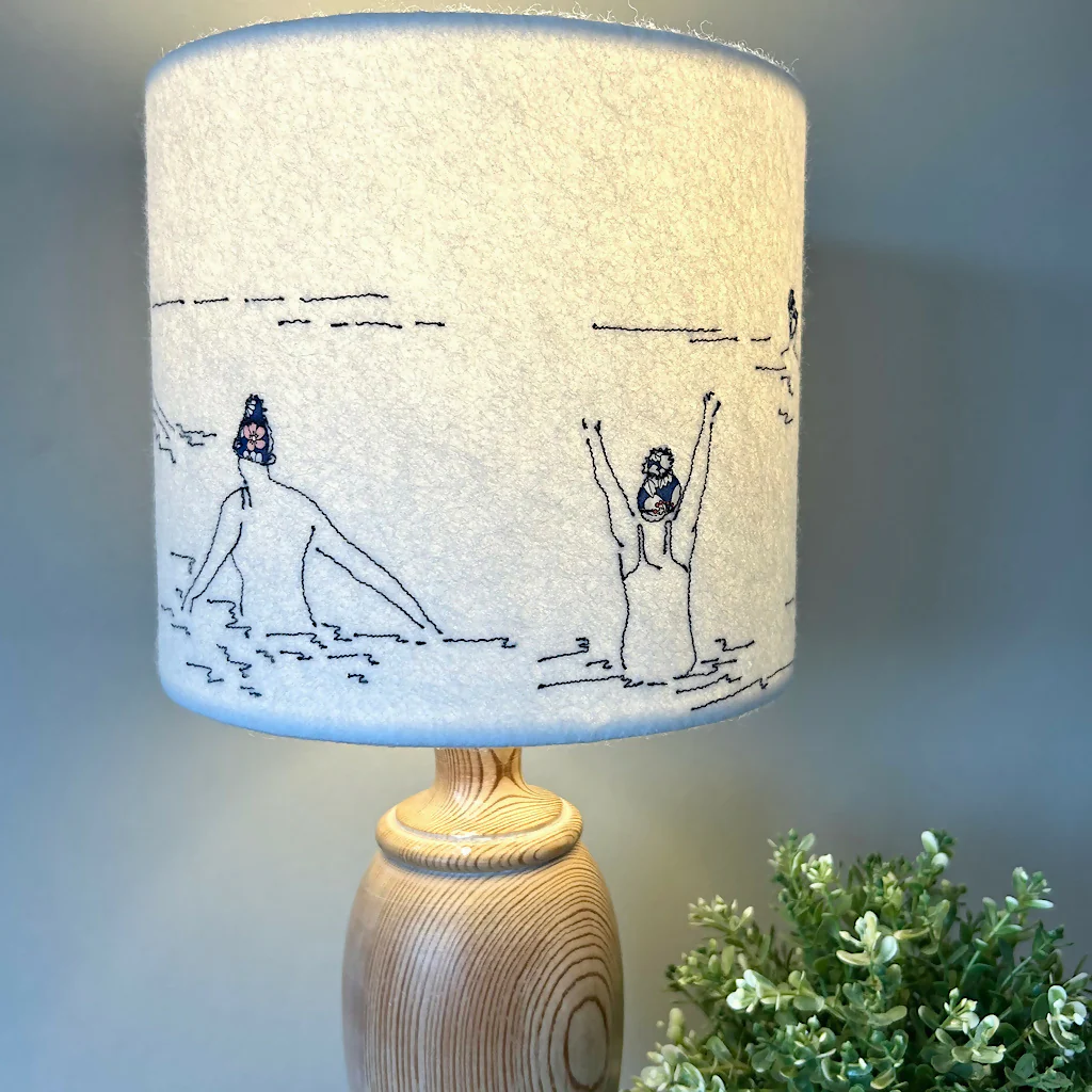 Embroidered Sea Dipper Liberty Print Lampshade - Image 2
