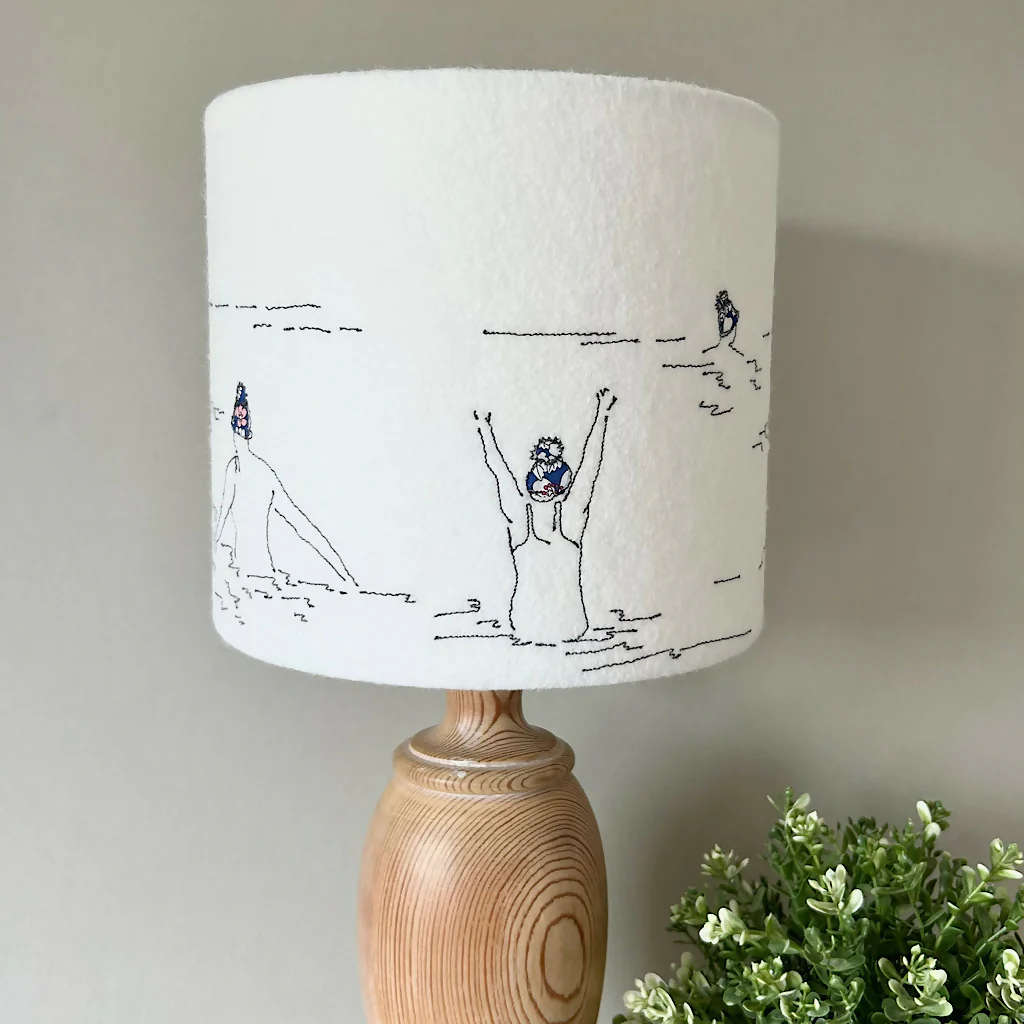 Embroidered Sea Dipper Liberty Print Lampshade - Image 3