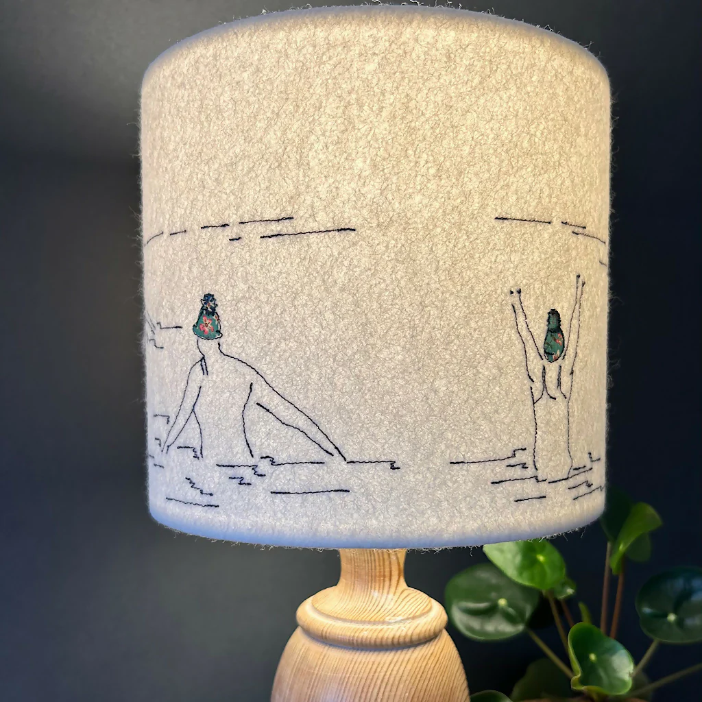 Embroidered Sea Dipper Liberty Print Lampshade - Image 4