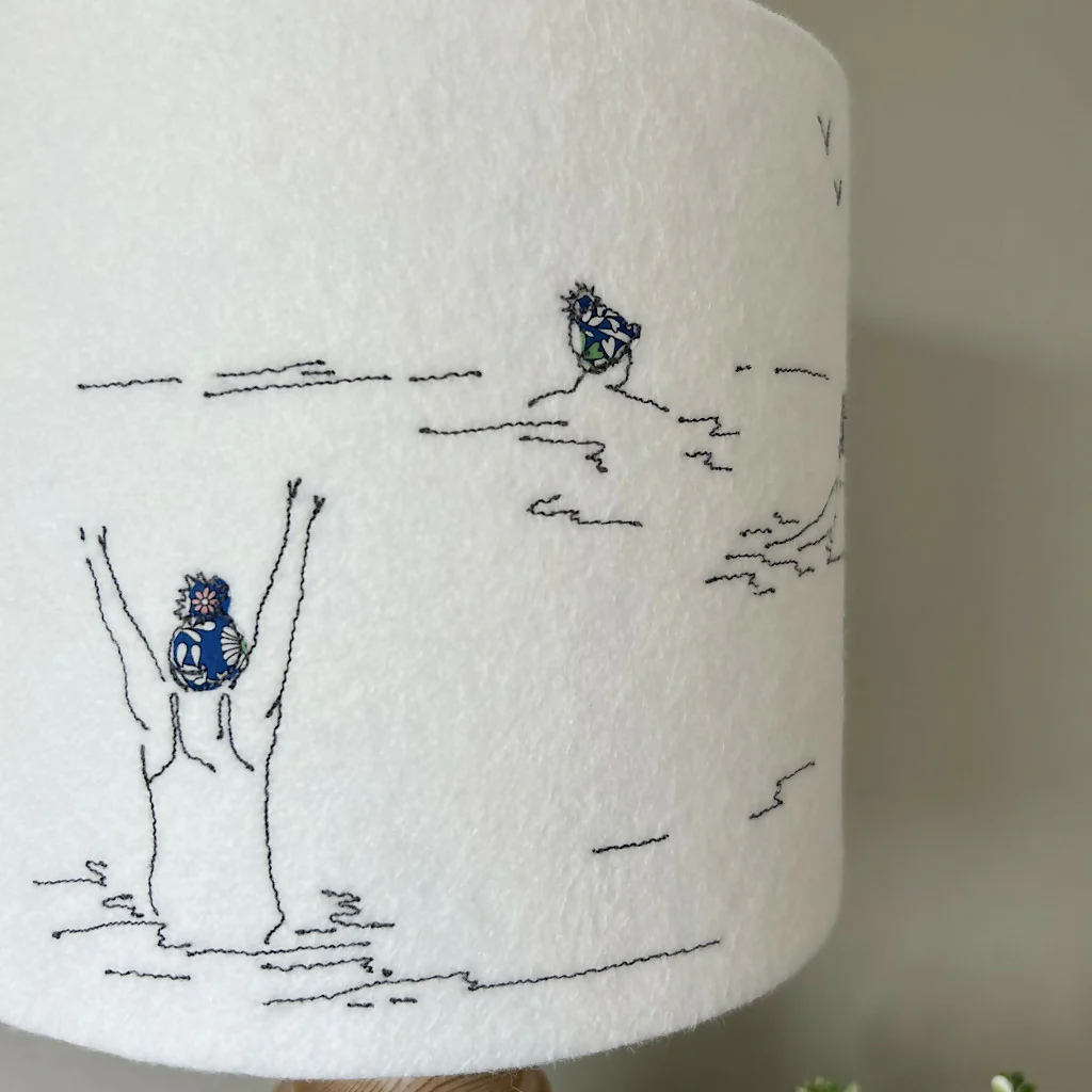 Embroidered Sea Dipper Liberty Print Lampshade - Image 5