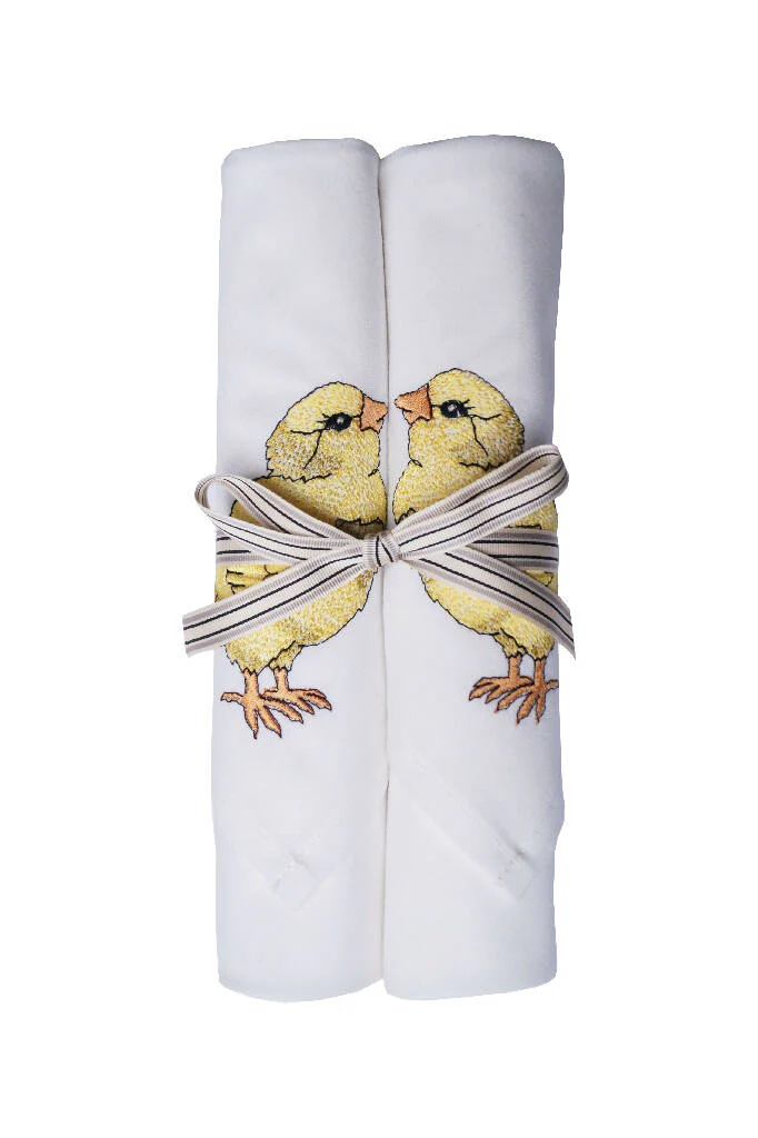 Embroidered Set of Two Little Chick Napkins - Image 3