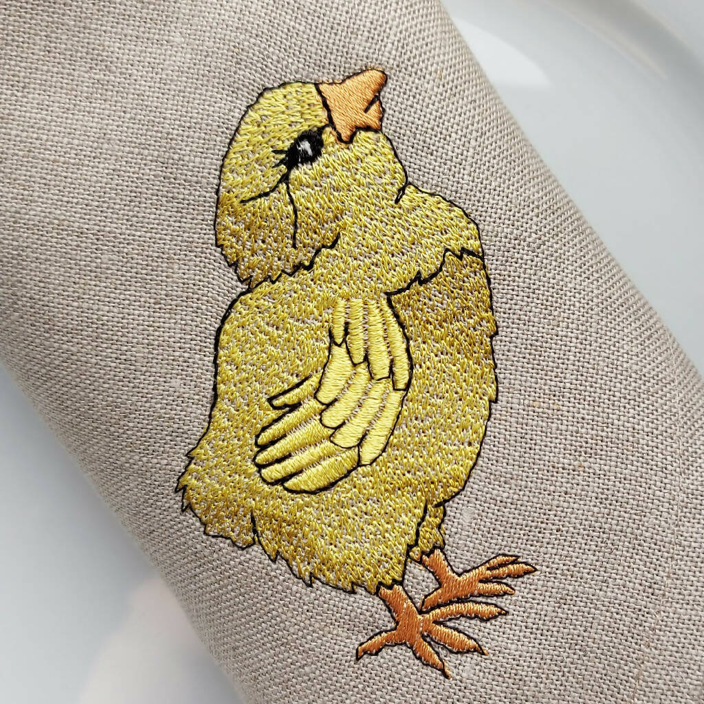 Embroidered Set of Two Little Chick Napkins - Image 7