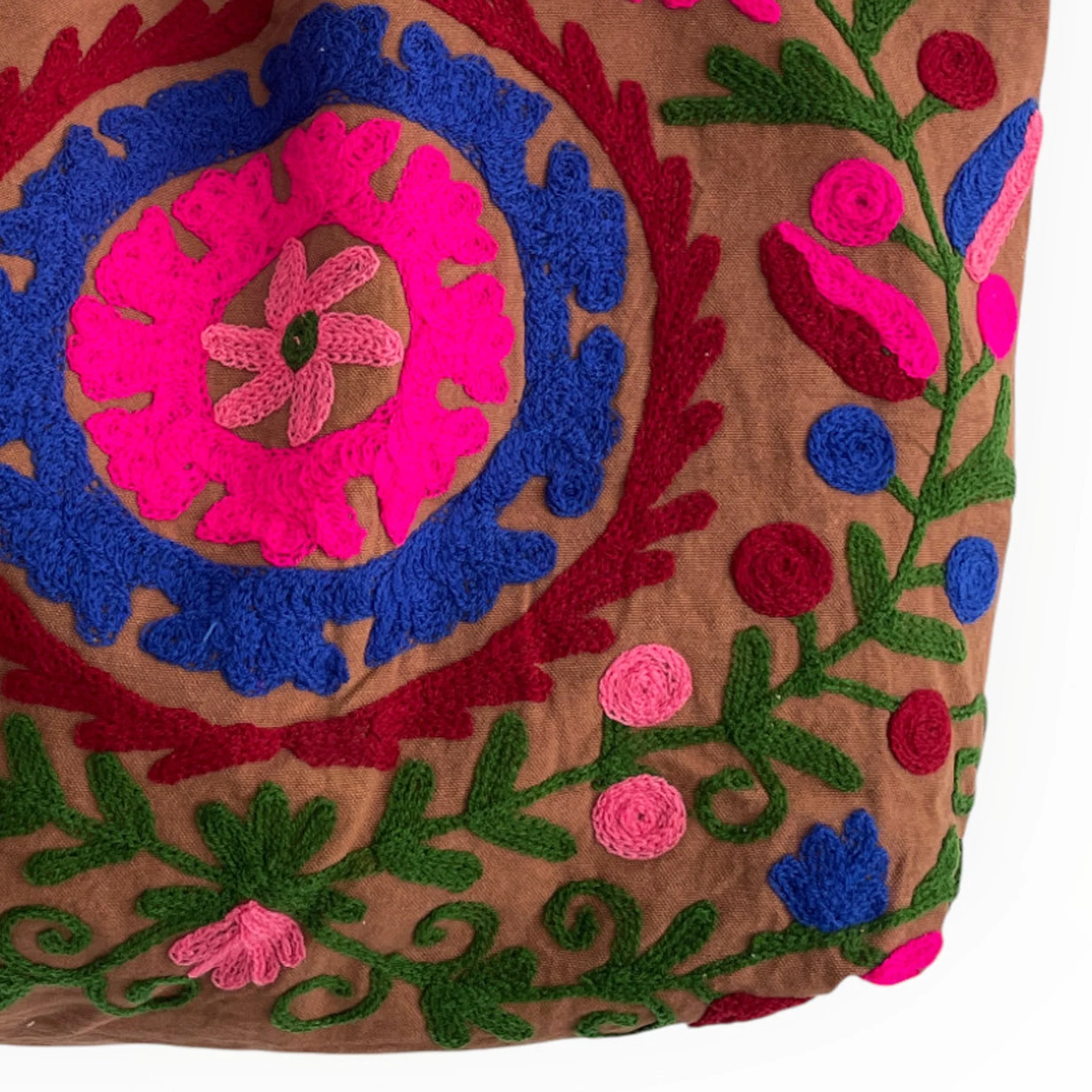 Embroidered Suzani Bag in Brown - Image 10