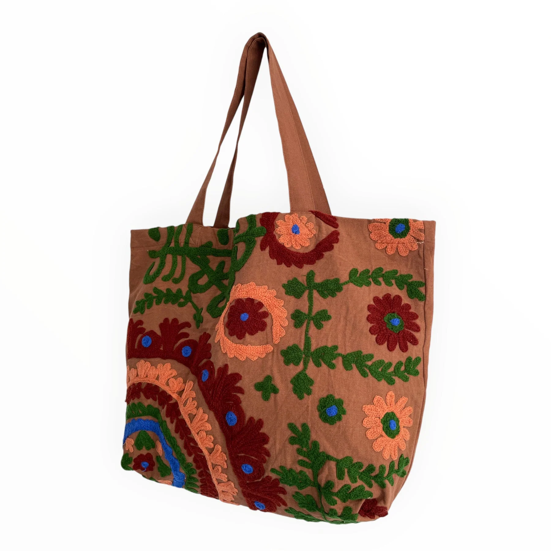Embroidered Suzani Bag in Brown - Image 6