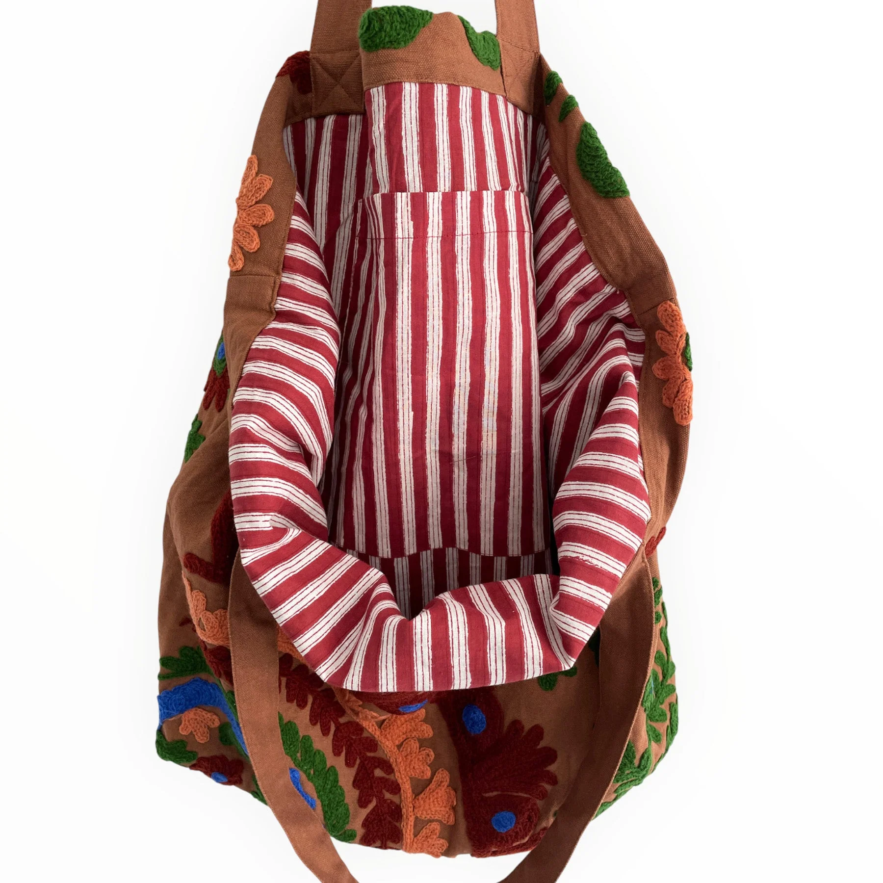 Embroidered Suzani Bag in Brown - Image 7