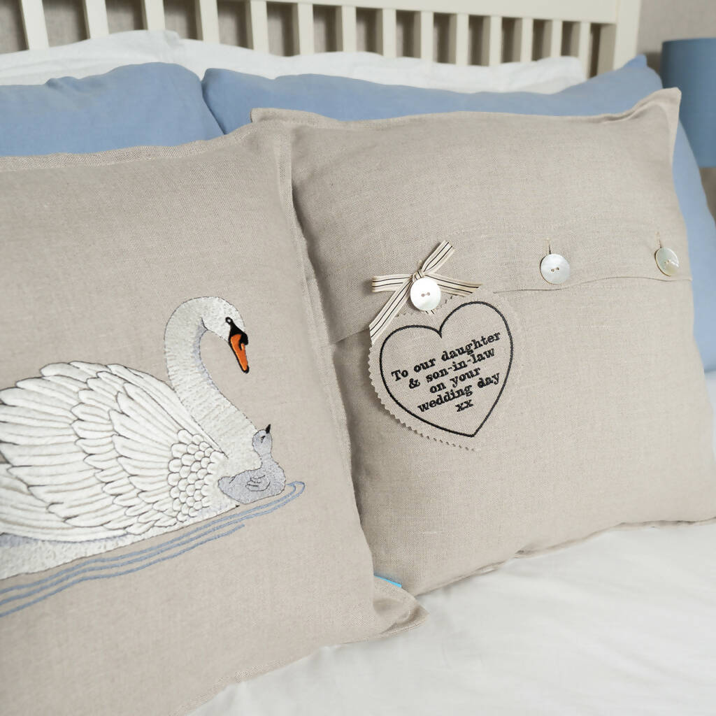 Embroidered Swan Cushions - Image 10