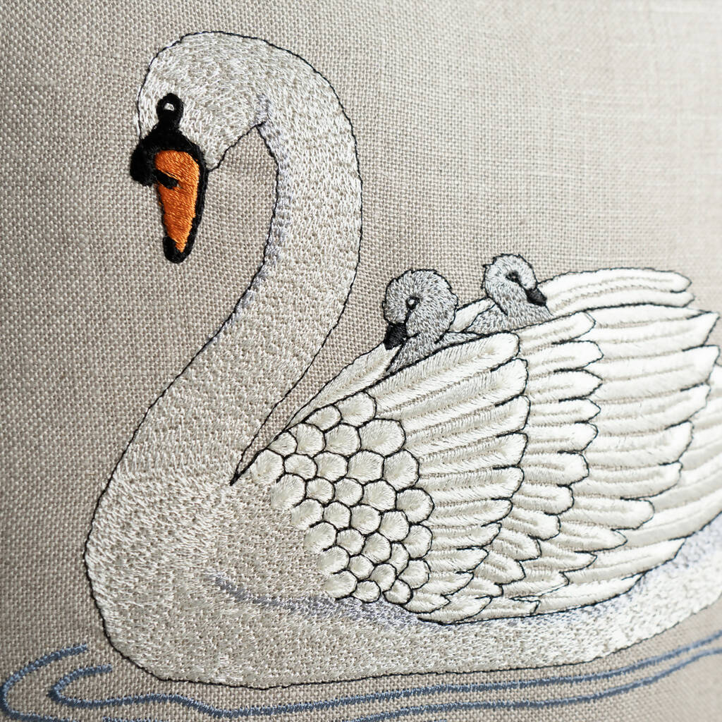 Embroidered Swan Cushions - Image 5