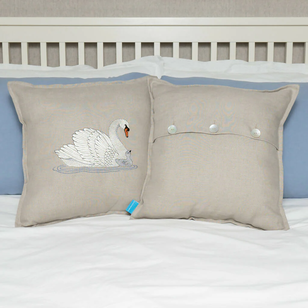 Embroidered Swan Cushions - Image 9