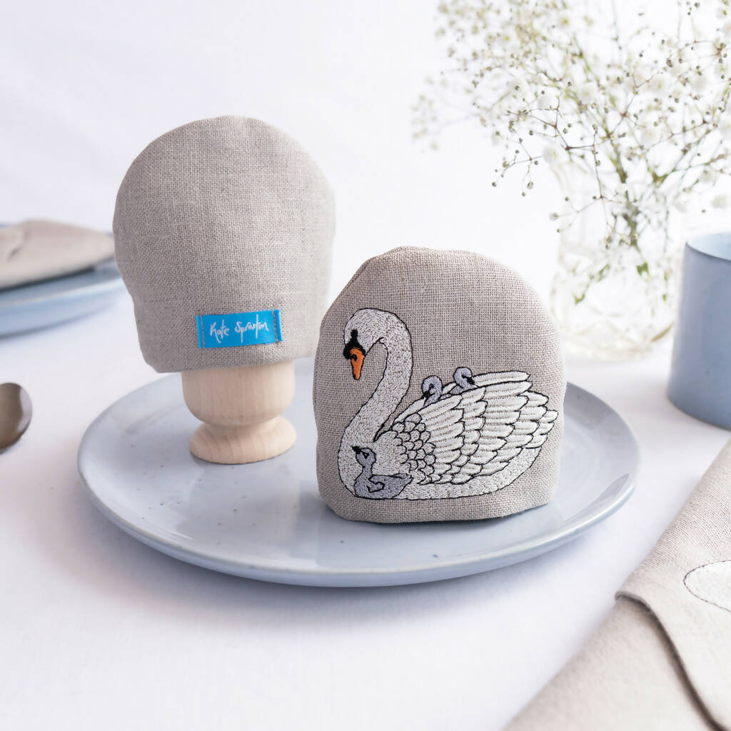 Embroidered Swan Egg Cosy - Image 4