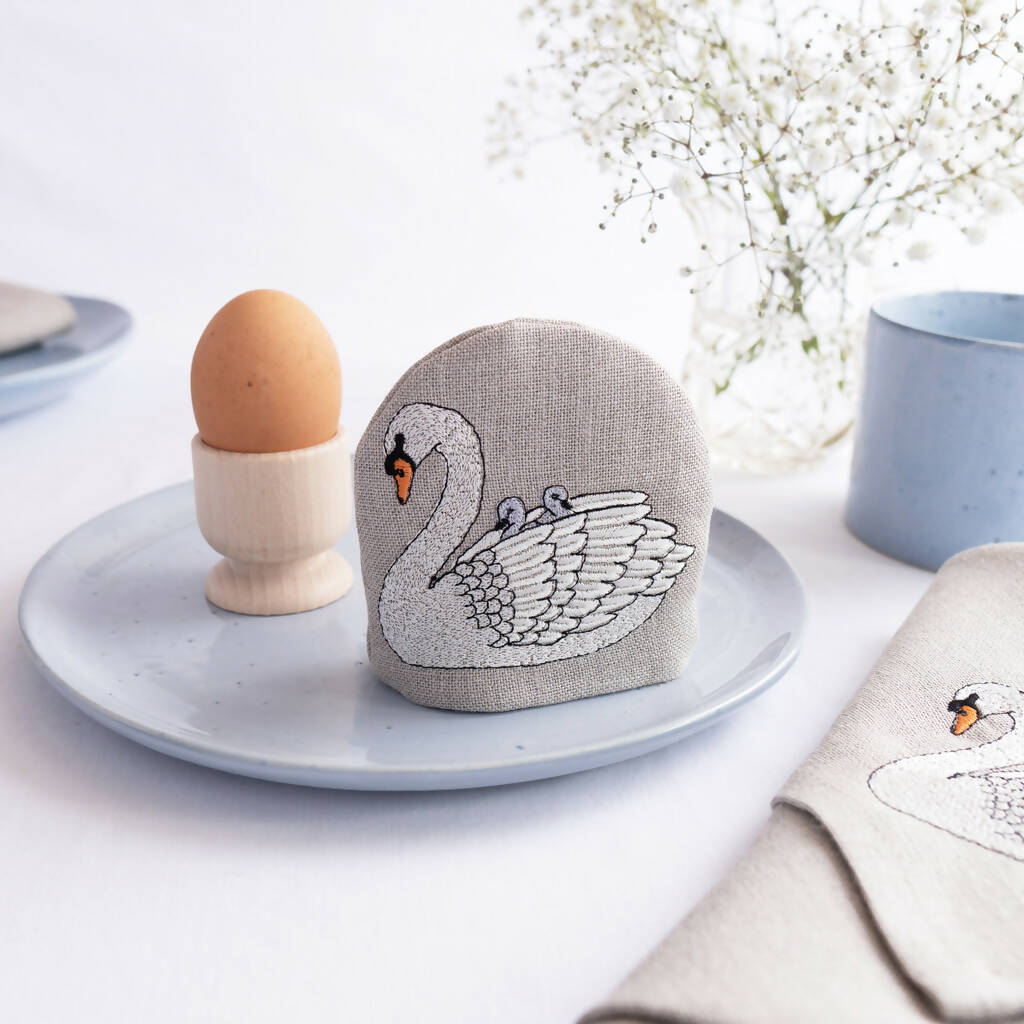 Embroidered Swan Egg Cosy - Image 5