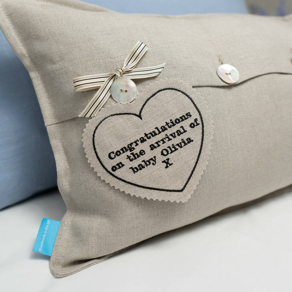 Embroidered Swan Family Cushion - Image 4