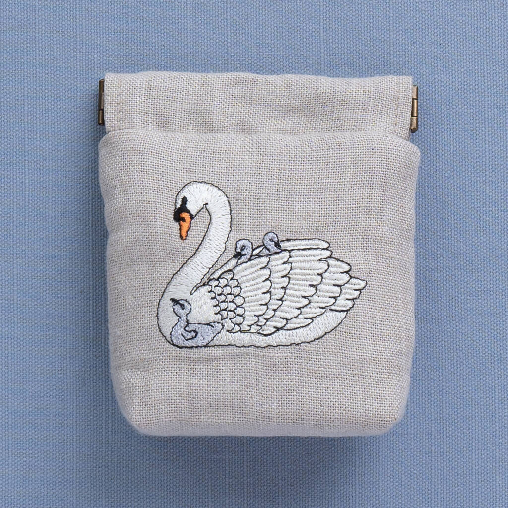 Embroidered Swan Snap Purse - Image 5