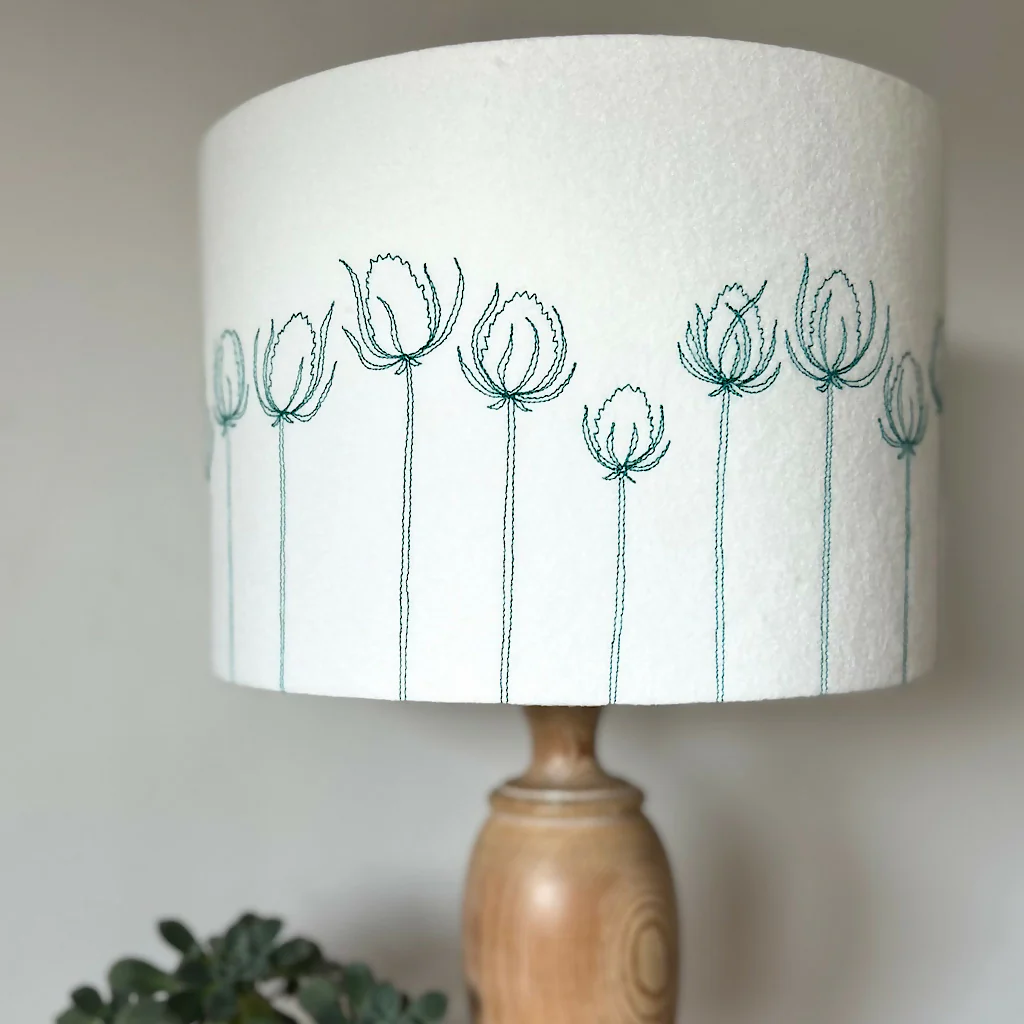 Embroidered Teasel Lampshade - Image 3