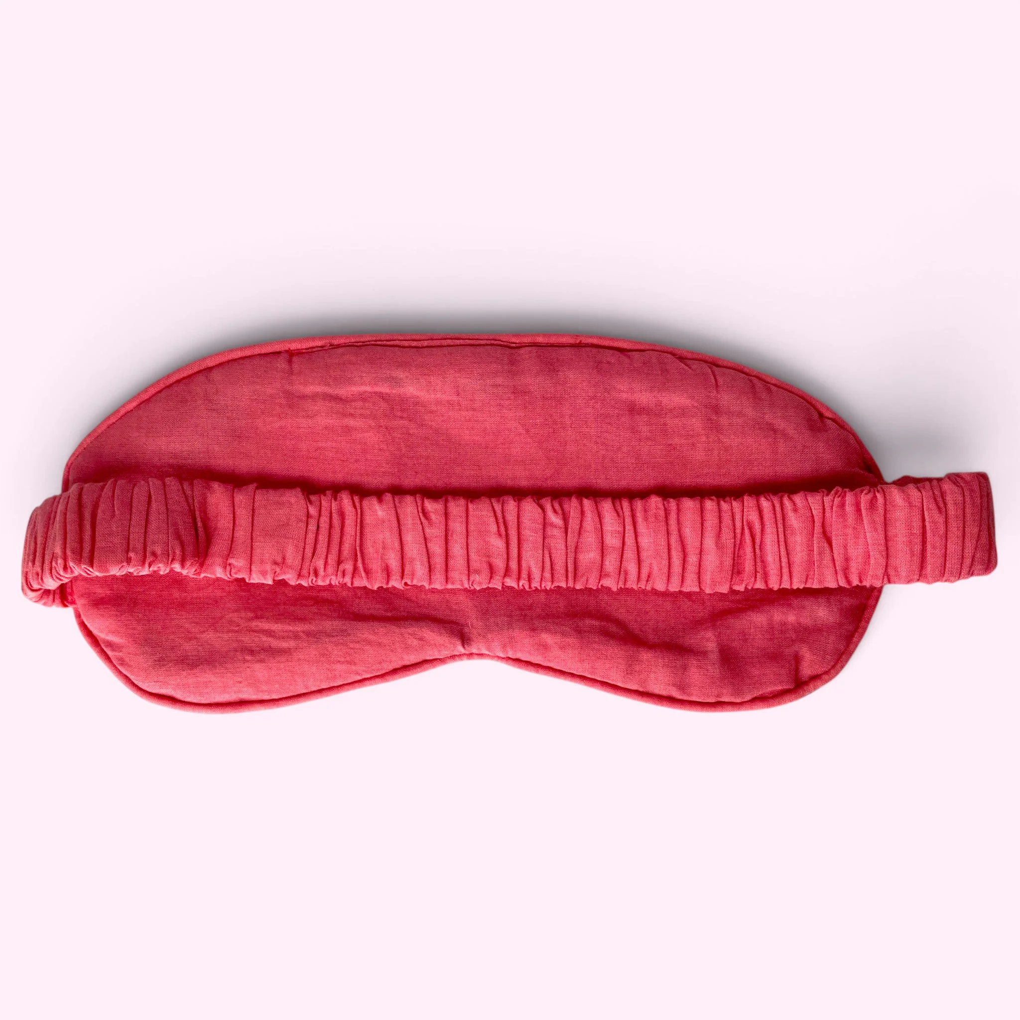 Embroidered Velvet and Cotton Eye Mask | Pink Sunflower - Image 2