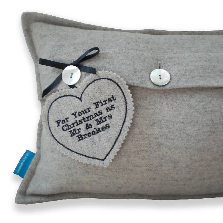 Embroidered Winter Lodge Christmas Cushion - Image 4