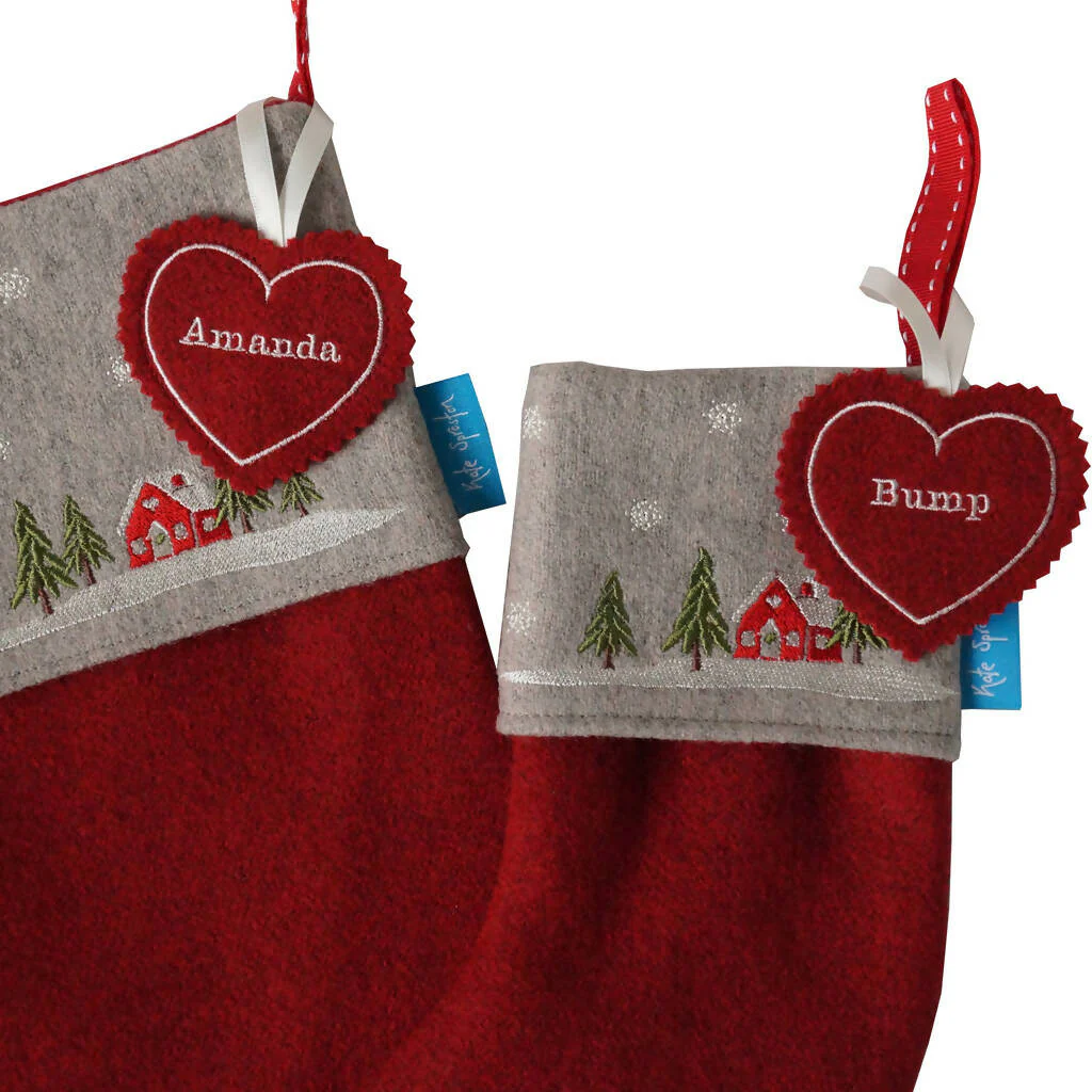Embroidered Winter Lodge Christmas Stocking - Image 5