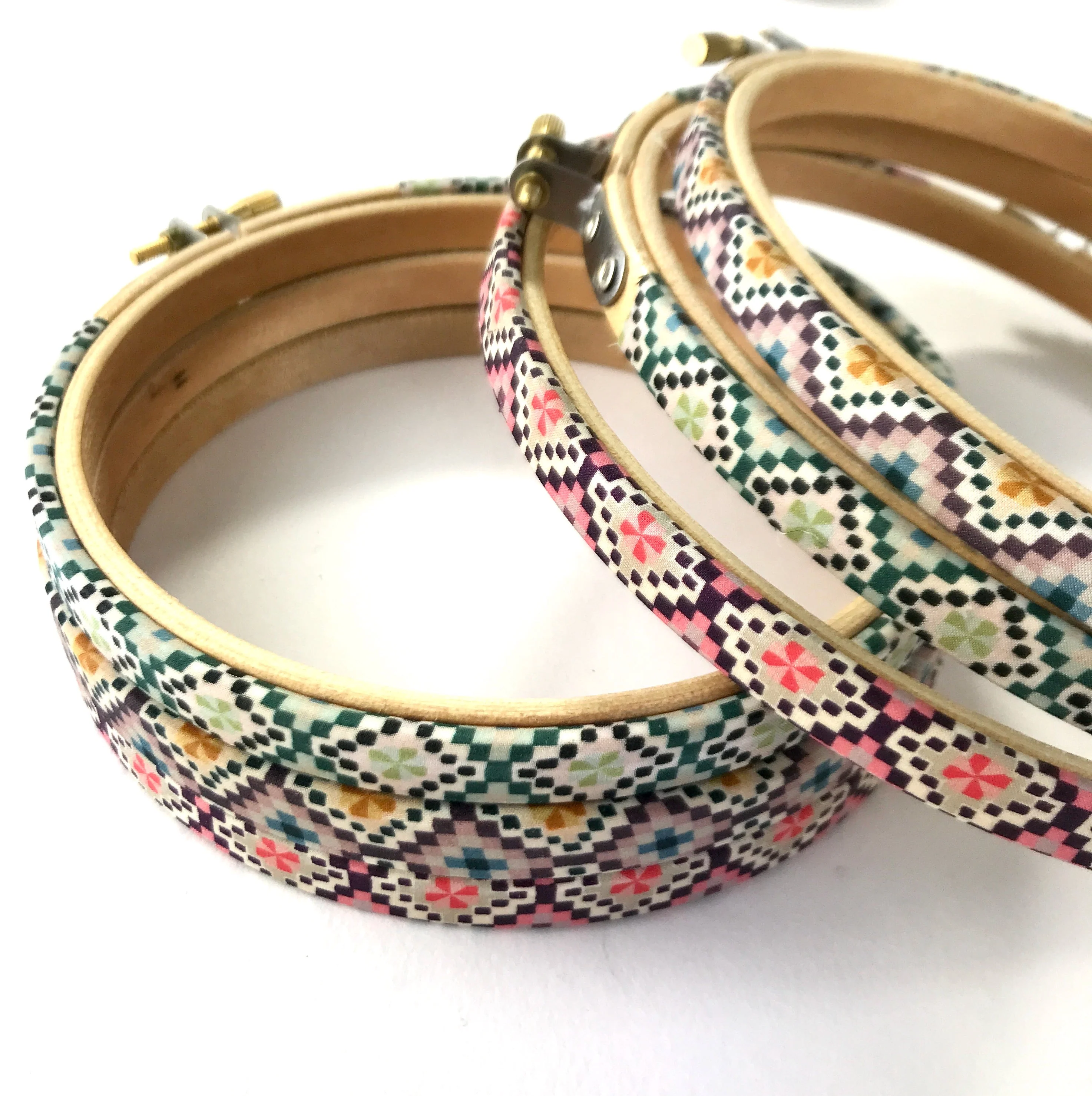 Embroidery Hoop Collection - Set of Three Geometric Design - Image 3