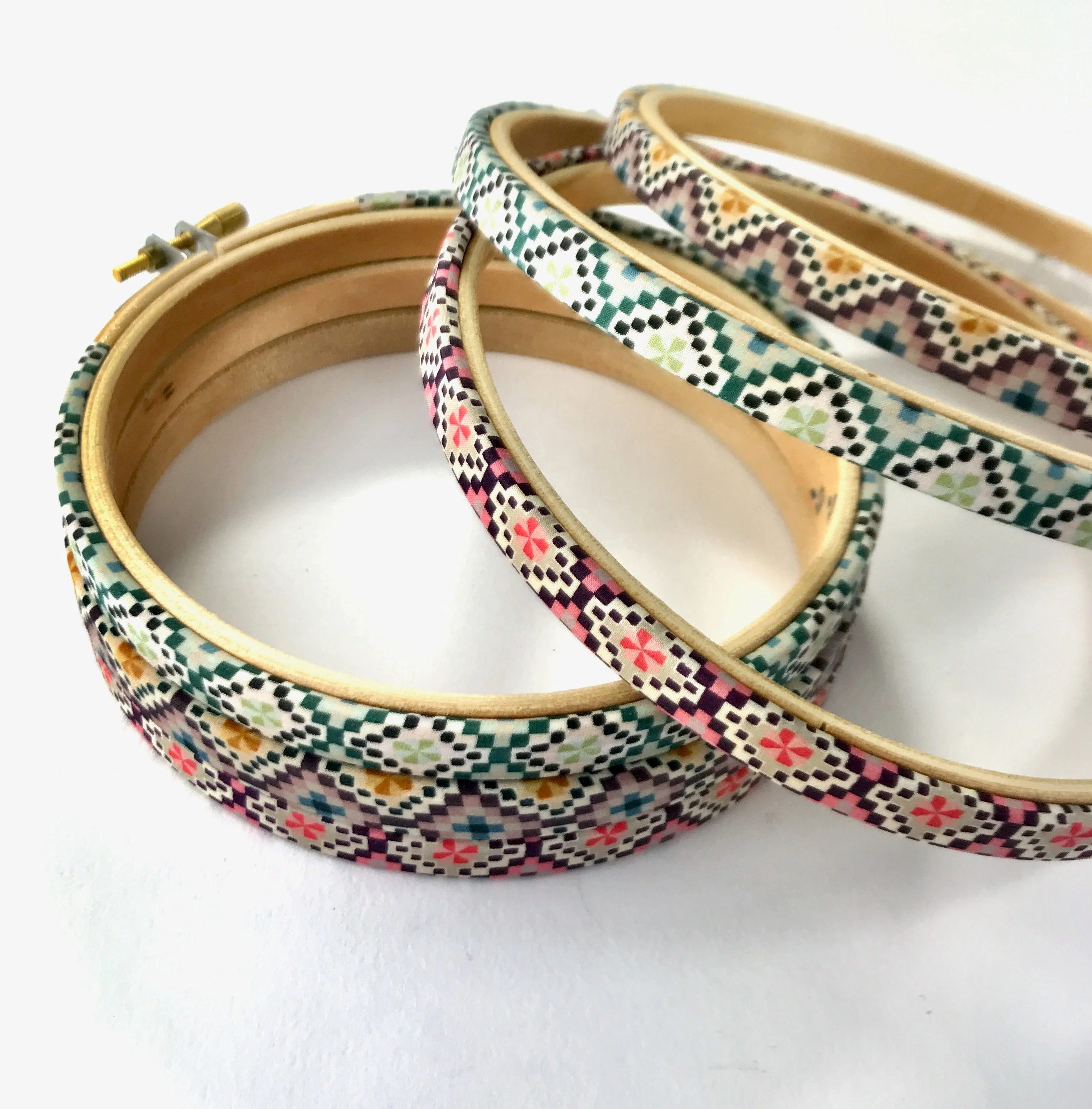 Embroidery Hoop Collection - Set of Three Geometric Design - Image 4