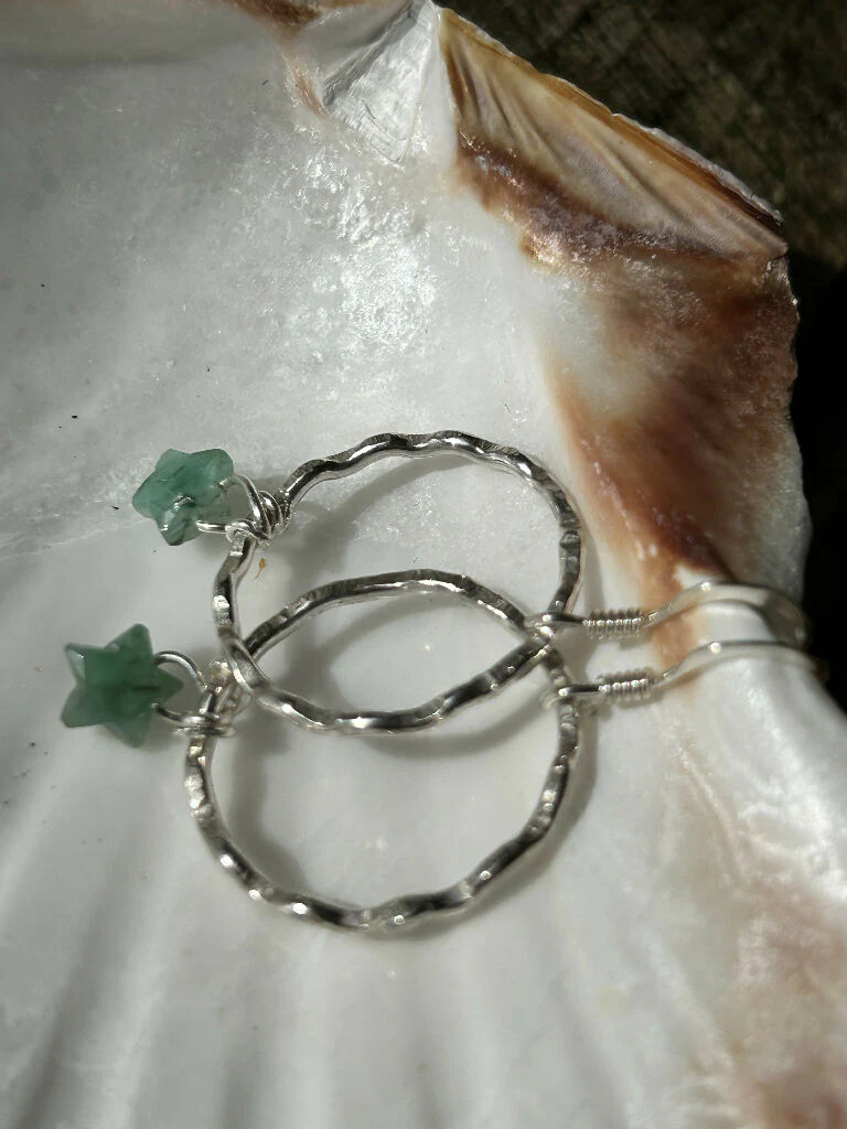 Emerald star earrings - Image 3