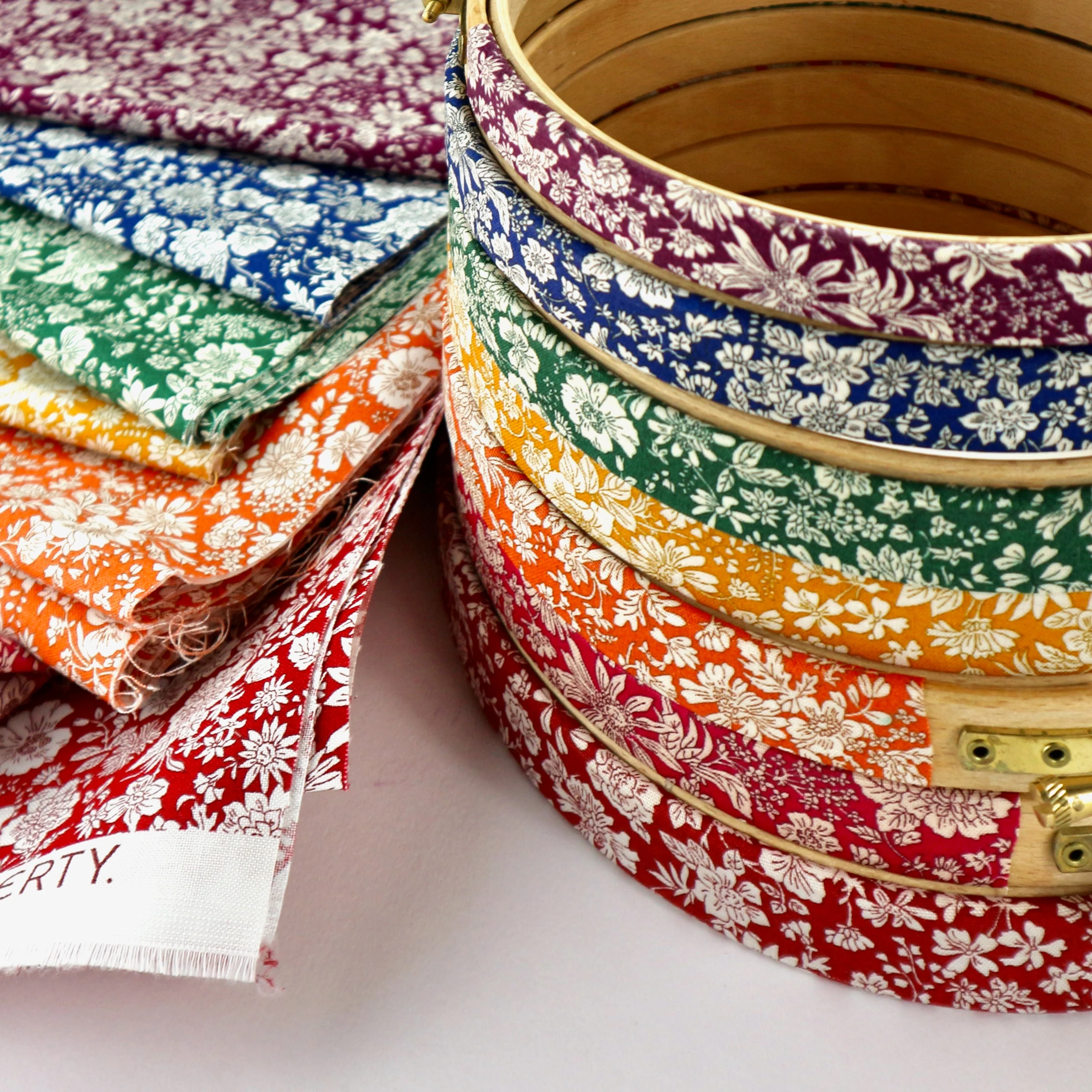 Emily Belle Rainbow Collection, Featuring Seven Lasenby Quilting Fabric.