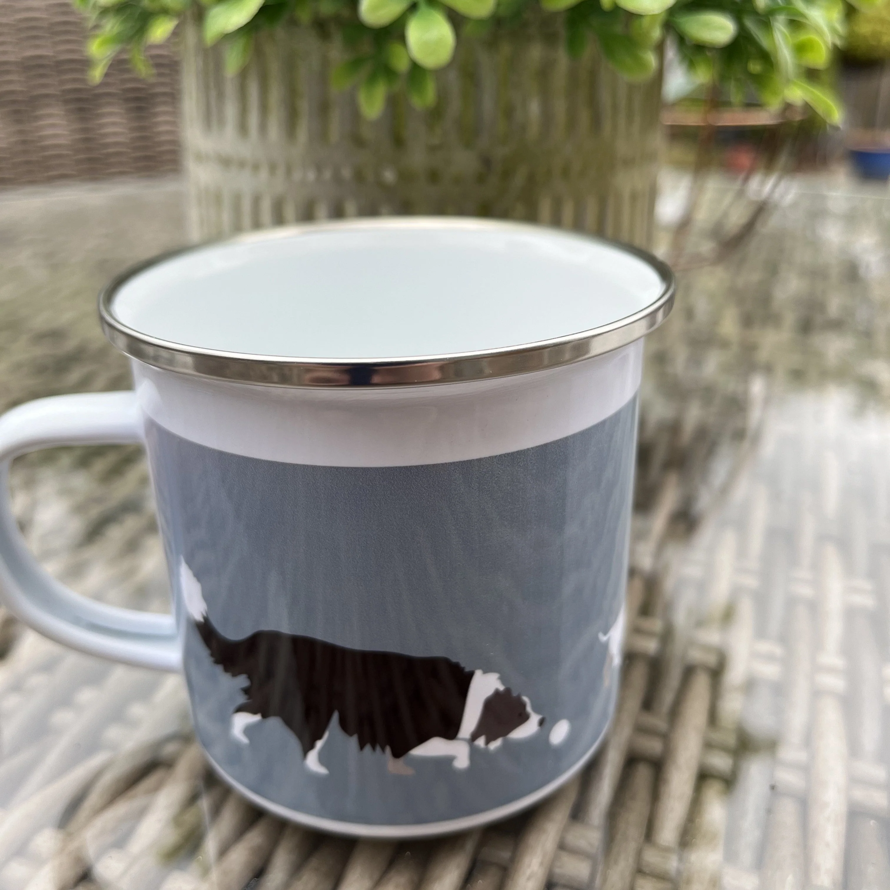Enamel Mugs Mad About Dogs ~ Blue or Sage Green - Image 3